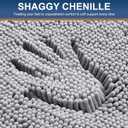 Smiry Luxury Chenille Toilet Rugs U-Shaped 24x20, Soft Absorbent Non-Slip Contour Bathroom Rugs for Toilet, Machine Washable Contoured Bath Mats, Light Grey