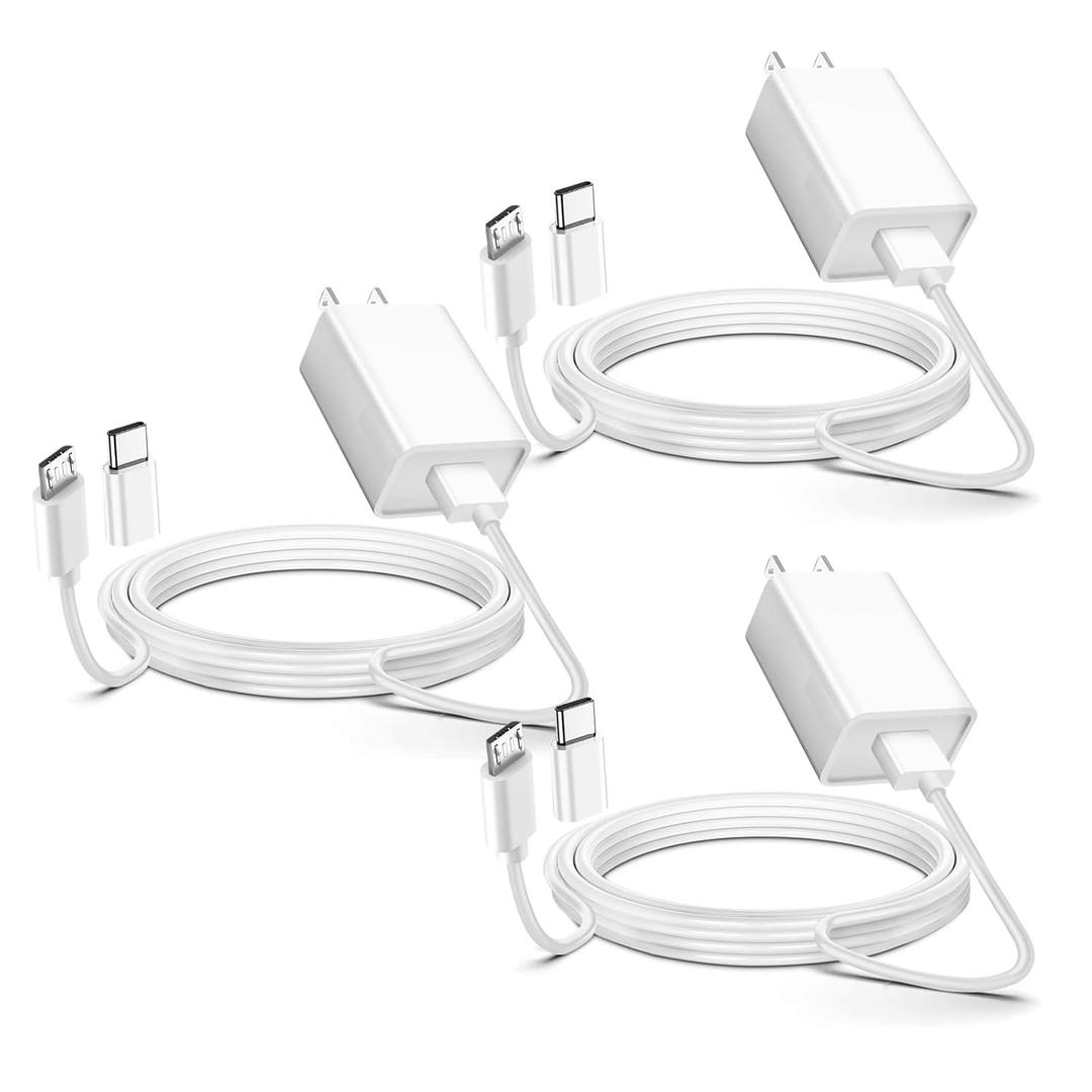 3 Pack Wall Charger Adapter 9V for Arlo Pro2, Arlo Q, Essential Spotlight XL/XL 2nd, Wyze Cam Pan v3/v2, Netvue, Blink, Yi Home Camera, Oculus Go, Kasa Cam - Charging Power Cable Cord Replacement (5 Feet)