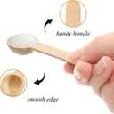 Tebery 60PCS Mini Wooden Spoons Small Bath Salt Spoon Candy Spoon Baby Spoon for Spice Jars Seasoning Honey Coffee