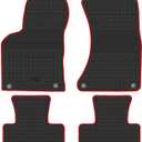 HD-Mart Car Floor Mats Rubber for Audi Q5 SQ5 2009-2017 Custom Fit Black and Red Automotive Floor Mats All Weather Floor Liner Set Waterproof Odorless Car Mats for Audi Q5/SQ5 2017-2009 1st & 2nd Row