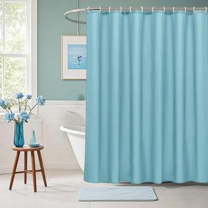 AooHome 72x96 inch Fabric Shower Curtain Liner, Waterproof Extra Long Bathroom Curtain for Hotel with Hooks, Weighted Hem, Blue