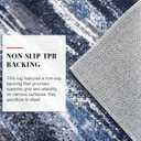 Lansny Modern Abstract Runner Rug 2x5, Navy Blue Washable Entryway Kitchen Runner Non-Slip Soft Hallway Rug Runner Thin Print Faux Wool Carpet for Bedroom Laundry Room Indoor