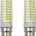 Lxcom Lighting BA15D 15W LED Corn Bulb Dimmable Natural White 4000K BA15D Double Contact Bayonet Base 136 LEDs 2835 SMD 120W Equivalent JD Type T3 T4 Bulbs for Sewing Machine Pendants Light, 2 Pack