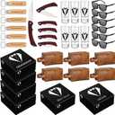Yungyan 36 Pieces Groomsmen Gifts Set of 6, Groomsmen Proposal Box with Shot Glasses Sunglasses PU Leather Toiletry Bag Wood Folding Knife Bottle Opener Wedding Gift (Brown)