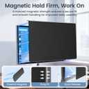 Magnetic Privacy Screen for 24 Inch Monitor 16:9 Aspect Ratio, Removable Anti Blue Light Filter with Eye Protection,Hanging Anti-Spy Protector for Flat Desktop Computers