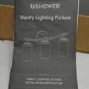 3-Light Arc Shape Bathroom Light Fixtures | Modern Black Vanity Light with Clear Glass Shades for Bathroom, Living Room, Hallway, E26 Base (Bulbs Excluded)