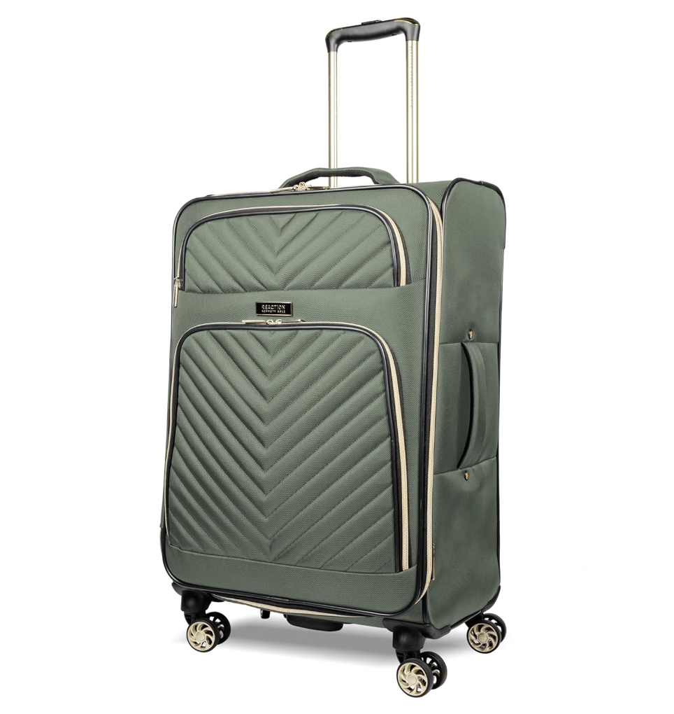Kenneth Cole REACTION Chelsea Chevron Quilted Luggage, Olive, 24-Inch Checked