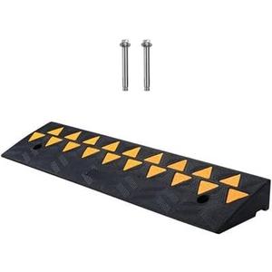 Happybuy Rubber Curb Ramp - 3.5" Rise, 10" Width, 39.4" Length, 15T Heavy Duty for Forklifts, Trucks, Buses, Cars, Wheelchairs, Bikes