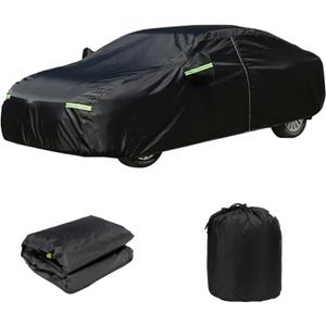 Car Cover for Sedan, Car Cover Waterproof All Weather for Automobiles, Outdoor Heavy Duty Full Car Covers Windproof Universal Fit for Sedan 180-185 inch