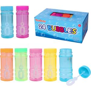 Bubbles 24 Pack Party Favor for Kids Bulk Bubble Solution Blowing Wand 2 Dozen Party Supplies Outdoor Toys Wedding Party Christmas Celebration Birthday Fun Gift