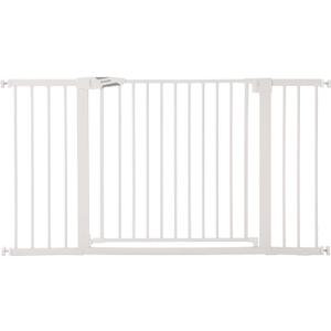 Babelio 36-57" Extra Wide Baby Gate for Stairs No Drilling, PressGuard, White
