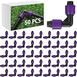 Tujoe 50 Pcs Drip Tape Irrigation Connector 5/8 Inch Switch Valve Connector Universal Drip Irrigation Fittings Compatible with Most 16-17 mm Tape Tube or Sprinkler System