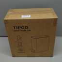 TIPGO Small Bathroom Garbage Can with Lid Soft Close, Step Pedal, 5 Liter / 1.3 Gallon Stainless Steel Garbage Bin, Slim Garbage Cans for Toilet, Office, Bedroom (White)