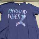Mermaid Vibes Cute Funny Mermaid Tail Birthday Party T-Shirt Small (Blue, L)