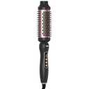 Thermal Brush, 1.7 inch Heated Round Brush with Detachable Head, Velvet Pouch and Dual Voltage for Travel, Easy to Create Blowout Look (Silver) (Black)