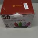 C9 Christmas Lights Outdoor, 50 FT 50 LED Vintage Warm White C9 String Lights Connectable for Christmas Tree Roofline Patio Garden Backyard Holiday Party Indoor Outdoor Decoration, Green Wire