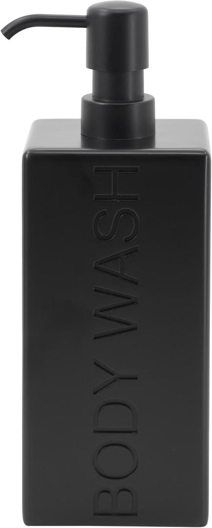 Rectangular Resin Dispenser Premium Bathroom Shampoo Conditioner Body Wash Bottle Modern Refillable Pump Design
