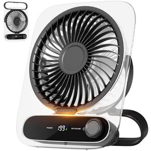 Shintrend USB Desk Fan - Rechargeable Portable Battery Powered Fans, Ultra Quiet 180° Foldable, Variable Speed Small Personal Fan for Bedroom Office Travel Camping Cruise (1, Black)