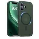 Magnetic for iPhone 17 Case, [Anti-Slip][Compatible with MagSafe][Military Grade Drop Protection] Shockproof Protective Translucent Matte Phone Case for iPhone 17 Case, Forest Green
