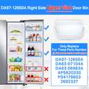 DA97-12650A Door Shelf Bin Only for Right Side Samsung Refrigerator Door Shelf Replacement for Samsung RF263BEAESR RF261BEAESR RF260BEAESR Door Bin for Samsung Fridge Door Shelves With 5 Fridge Magnet