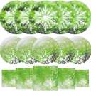 YY 150 Christmas Party Paper Plates Napkins Set Snow Crystal Dinner Plates with Paper Napkins Disposable Dinnerware
