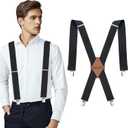 2 Inch Heavy Duty Suspenders for Men Adjustable XBack,Strong Metal Clip,Mens Suspenders for Work Jeans