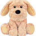 Golden Retriever Dog Microwavable & Weighted Puppy Stuffed Animals- 1.5 Lbs Unscented Doodle Heating Pad for Warmth, Period Cramps & Anxiety, Cute Dog Plushie Toy Gifts for Women Girls & Kids