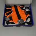 Light Up Dog Harness LED Dog Vest - USB-C Rechargeable RGB 9-LED, Slow/Fast Rainbow Modes, Reflective No-Pull Harness with Dual D-Rings & Handle for Small to XL Dogs (Orange, M)