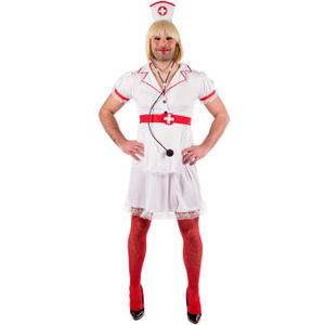 fun shack Nurse Costume for Men | Male Nurse Outfit | Adult Doctor Costume | Funny Medical Attire for Men (Large, White)