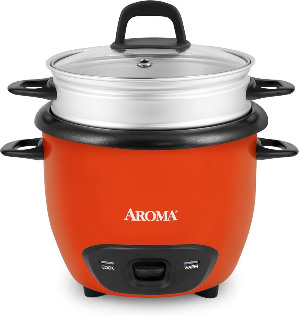 AROMA 3-Cup (UnCooked) / 1.5Qt / 6-Cup Cooked Rice & Grain Cooker (ARC-743-1NGOR)