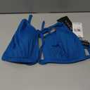 Island Goddess Rouched Halter Bikini Swimsuit Top (Size 8, Ocean)