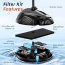 Antfraer Pond Filter with Fountain Pump, 660GPH Pond Filter Built-in U-V Clarifier, Multi-Stage Filtration Pond Filter Box with Filter Medias for Outdoor Ponds Fish Tank Waterfall Fountain