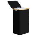SpaceAid Laundry Hamper with Lid, 110L Large Tall Clothes Basket Bin with Bamboo Handles, Collapsible Laundry Hamper for Bedroom, Bathroom, Dorm, Laundry Room - Black