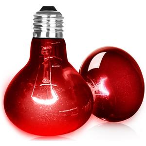 2 Pack Reptile Infrared Heat Lamp, 100W UVA Red Heat Bulb Basking Spot Heating Lamp Suitable for Snake, Chameleon, Bearded Dragon, Spider, Gecko, Lizard