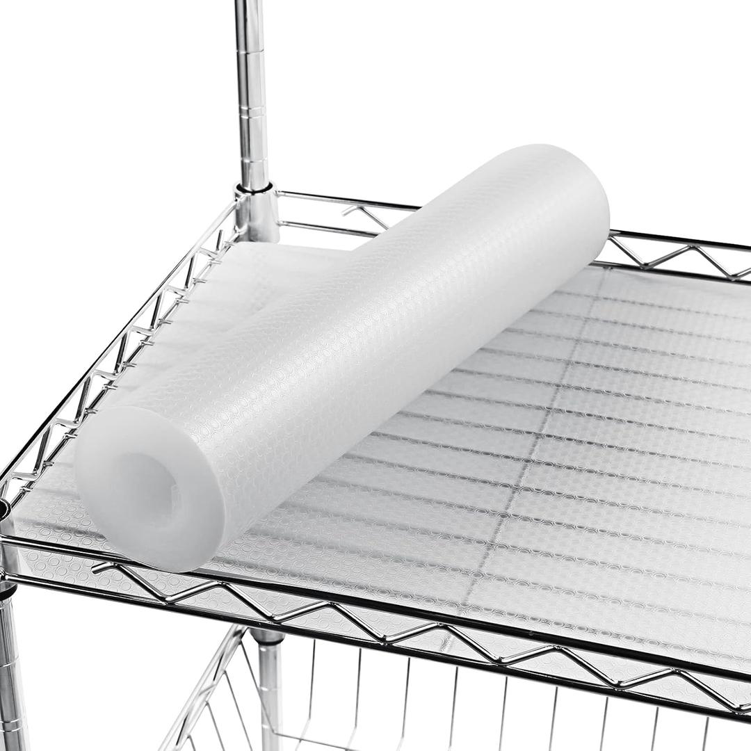 Wire Shelf Liner 14x197'' Clear Shelf Liner Kitchen,Cabinets,Drawer Liner, Cupboard, Under Sink, Pantry,Non-Adhesive Liner,Stain-Proof Shelf,1.2mm Thicken/Waterproof/Anti-Slip Liners