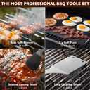 Grill Set, Grilling Gifts for Men, 34PCS BBQ Tools Accessories for Outdoor Grill with Aluminum Case, Spatula,Tongs &Skewers,Smoker Accessories for Birthday, Dad, Wedding
