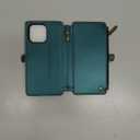 for iPhone 16 Pro Max Wallet Case Magnetic [Compatible with Magsafe] [RFID Blocking Card Holder] Zipper Strap Detachable Drop-proof Protective Phone Cases for iPhone 16 Pro Max 6.9, Turquoise