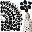 akiido Dalmatian Costume Adult Women Men, 9 Sheets Dalmatian Spots Black Adhesive Felt Circles, Halloween Cosplay Costume Accessories Party Decorations