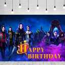 Descendants Backdrop for Birthday Party Supplies 5x3ft Photo Backgrounds Descendants Theme Baby Shower Banner for Birthday Cake Table Decoration