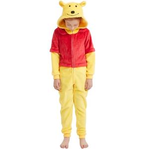SWEETXIN Unise Kids Jumpsuit Cosplay Onesie One Piece Suit for Girls Boys Halloween Character Costume Dress Up Party (10 Years,Winnie the Pooh) L