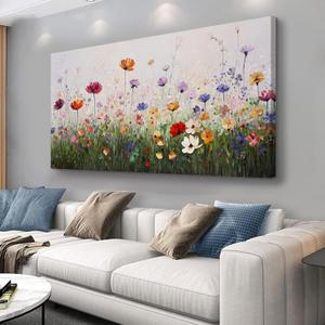 Home Decor Plant Wall Decor Flower Wall Art Colorful Wall Art Trendy Wall Decor Framed Artwork for Bedroom Living Room Decoration Home Kitchen Office 24" X 48"