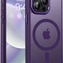 Newfuture Magnetic for iPhone 15 Pro Case [Compatible with Magsafe] [Military Grade Drop Protection] Translucent Matte Anti-Fingerprint Shockproof Phone Case for iPhone 15 Pro 6.1 inch, Deep Purple
