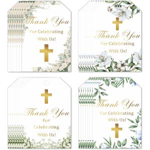 120 PCS Christian Gift Tags with String - Christian Gifts for Women Men Bible Gifts for Girls Bible Accessories for Women Faith Based Gift for Women Baptism Party Favors Thank You Religious GIF Tags