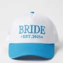 Fetti White + Blue Bride Trucker Hat | Bachelorette Accessory, Bridal Headwear, Bach Party Decorations, Bridesmaid Gift, Wedding Cap