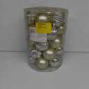 Sibosen Christmas Ball Ornaments, 34 Count Pre-Strung Xmas Balls, Shatterproof Barrel Packed Balls for Holiday Party Wreath Tabletop Tree Decorations, 3.15 Inch, Ivory