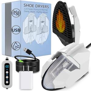Portable Shoe Warmers & Dryer Boot Dryer for Smelly Shoes, Portable USB Powered Moisture & Odor Eliminator for Boots, Sneakers, Soccer Cleats, Travel-Ready Footwear Care for Men & Women (Size 5-14)
