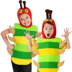 fun shack Caterpillar Costume Kids, World Book Day Costumes for Kids Caterpillar and Bug Costumes for Boys and Girls (X-Large, Green)