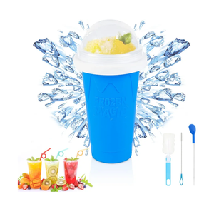 Slushie Maker Cup - TIK TOK Quick Frozen Magic Cup, Portable Double Layers Cool Slushee Maker For MilkShake,Juice,Ice Cream Make & More, Super Fun and Cool Stuff Gift For Kids,Friends & Family - Blue