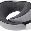 NOCRLG Travel Pillow, Travel Neck Pillow for Airplanes Car, 100% Pure Memory Foam Travel Pillow, Sleeping Essentials for Long Flight 360° Head Support Degree Dark Black