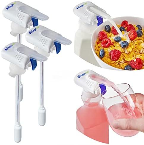 The Magic Tap Automatic Drink Dispenser - Hands-Free Beverage Dispenser for Fridge - Perfect for Milk, Juice - Gifts for Women & Men - 1Pack, White